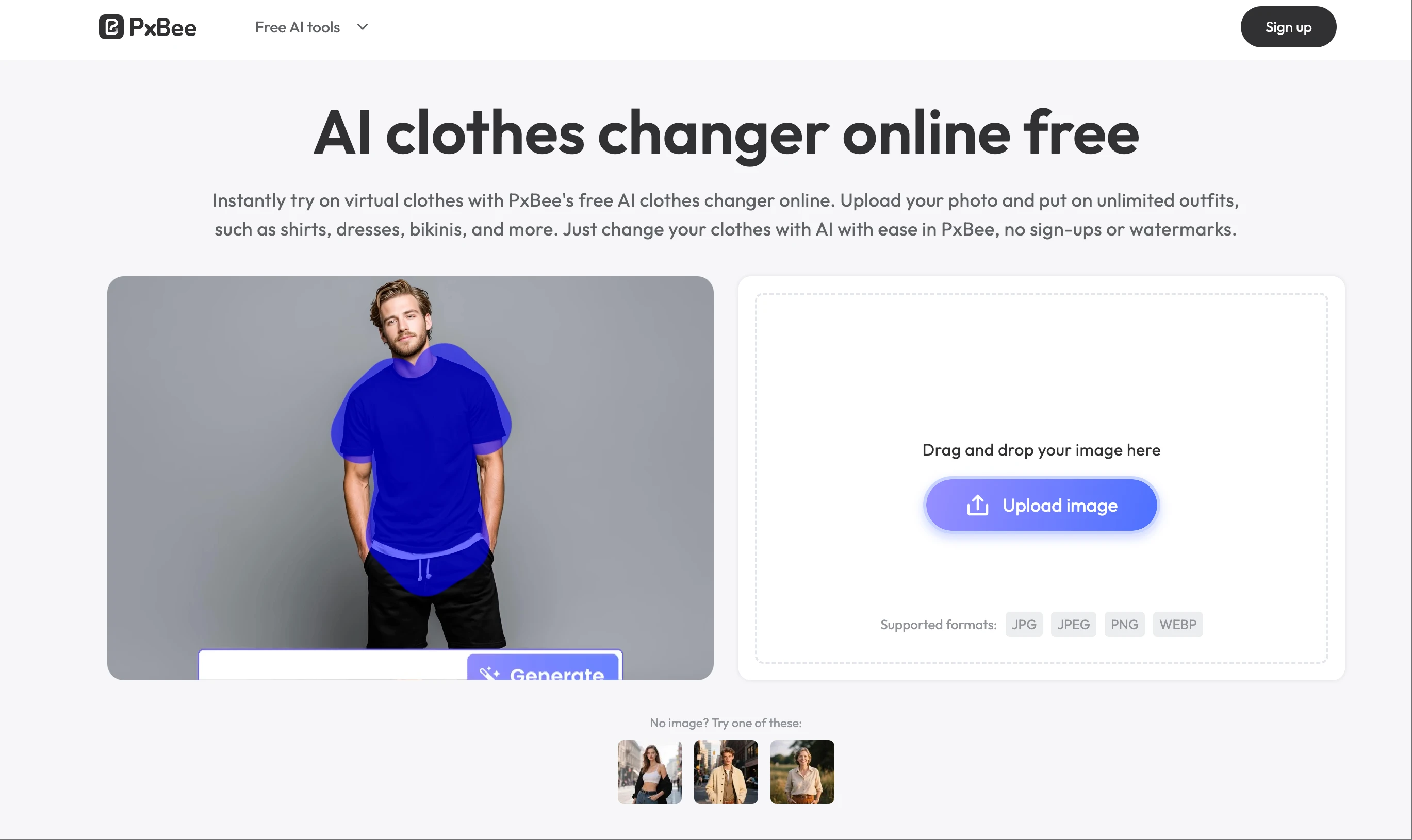 PxBee prompt-based outfit generation