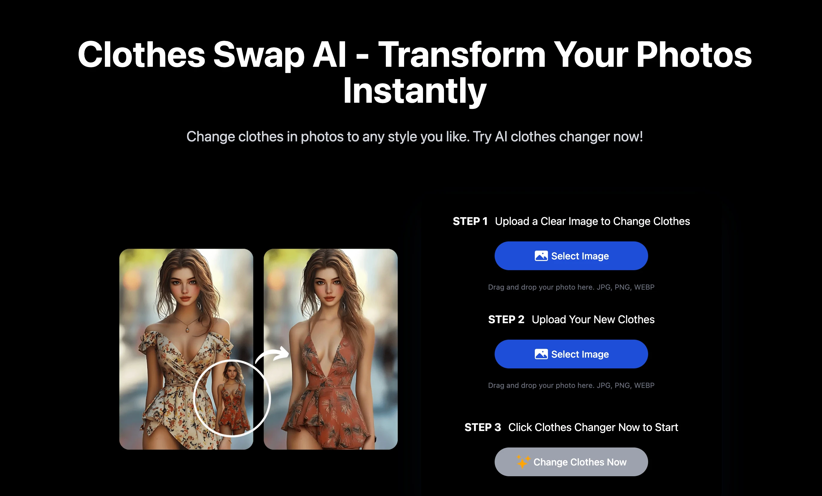 SwapAnything.io interface with uploaded garment